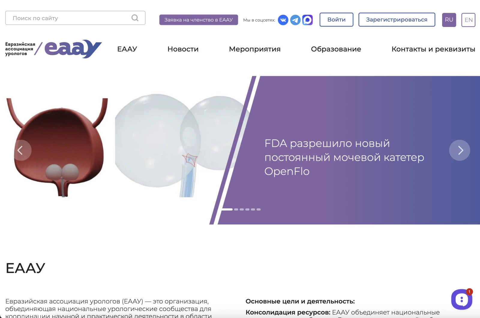 Главная страница ЕААУ