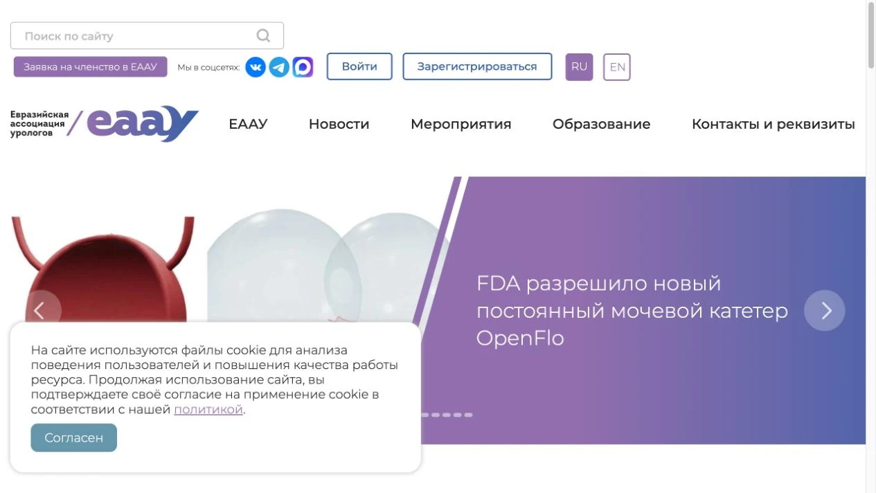 Экран сайта ЕААУ